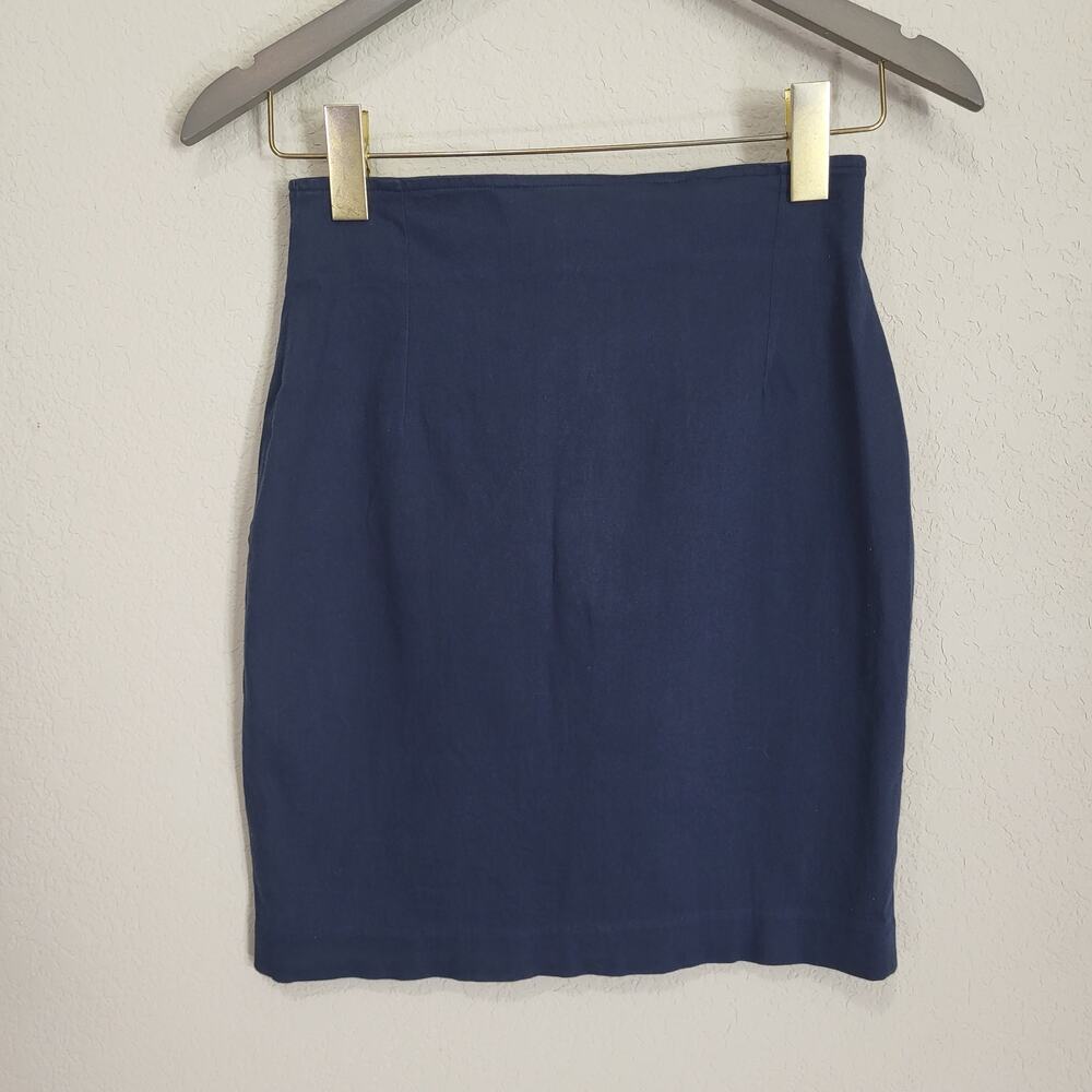 The Limited Mini Skirt Women Size XS / S Navy Blue Pencil Bodycon Stretch